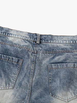 Pleated stacked jeans – back pocket close-up | XoKool