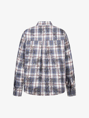 Retro Cleanfit Patch Embroidered Plaid Shirt - thumbnail 2