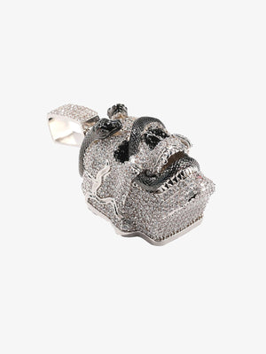 Iced Skull Halskette mit schwarzer Schlange – Anhänger von der Seite | XoKool