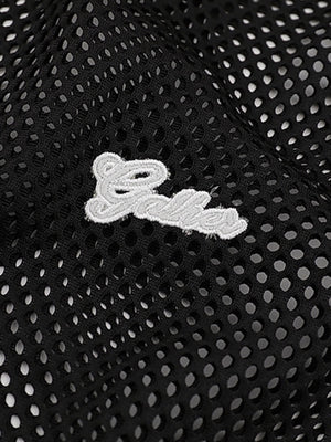 Hollow Sports Mesh Embroidered Letters Vest - thumbnail 2