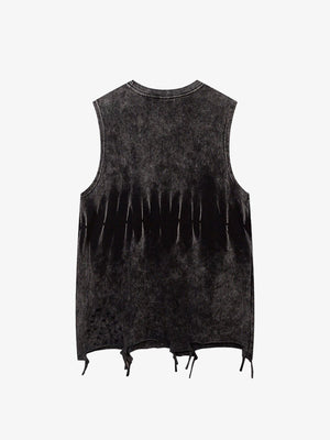 Gradient Tie-Dye Raw Edge Vest - thumbnail 2