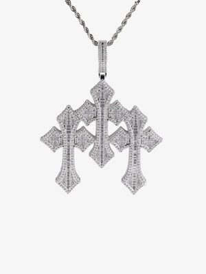 Collar de cruz – plateado, vista frontal | XoKool