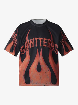 Flame Graphic Crew Neck T-Shirt - thumbnail 4