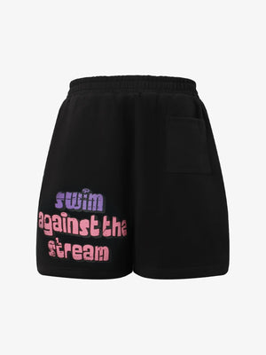 Graffiti Drawstring Cotton Shorts - thumbnail 4
