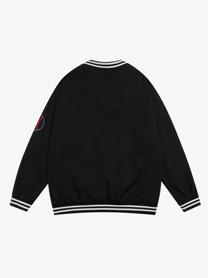 Street V-Neck Baseball-Inspired Sweatshirt - thumbnail 2