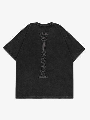 Skelett T-Shirt – Washed Schwarz, Rückansicht | XoKool