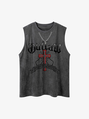 Tanktop mit Kreuz – Dunkelgrau, Vorderansicht | XoKool