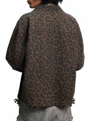 Vintage Washed Cheetah Denim Jacket - thumbnail 4