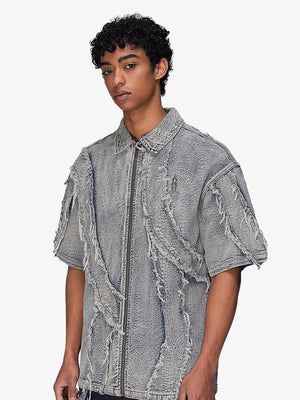 Jeanshemd mit Reißverschluss – am Model, seitlich | XoKool