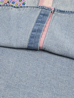 Embroidered Patch Denim Shirt - thumbnail 4