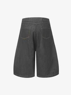 Deconstructed Split Contrast Stitching Scimitar Jorts - thumbnail 2