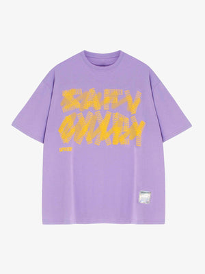 Letter print tee – Lilac, front | XoKool