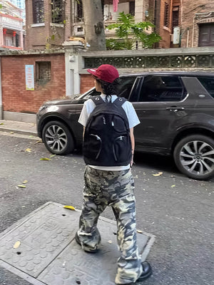 Metal Partition Multi-Pocket Nylon Backpack - thumbnail 4