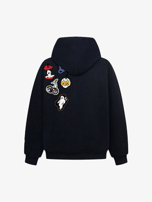 Street Embroidered Letter Badge Hoodie - thumbnail 2