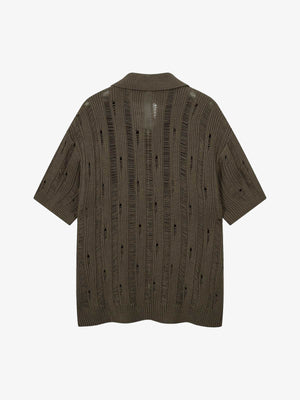 Cleanfit Black Knit Zip-Up Short-Sleeve Shirt - thumbnail 8