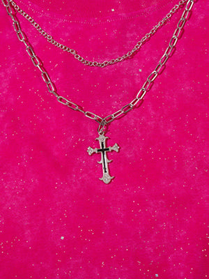 Retro Rhinestone Cross Chain Vest - thumbnail 8