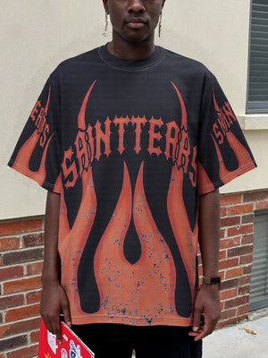 Flame Graphic Crew Neck T-Shirt - thumbnail 5