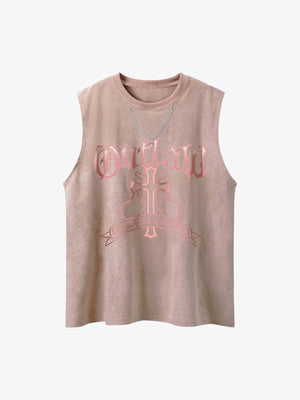 Tanktop mit Kreuz – Altrosa, Vorderansicht | XoKool