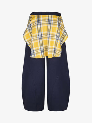 Plaid Belt Barrel Pants - thumbnail 4