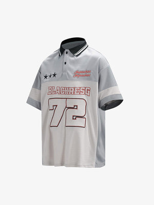 Retro Sports Jersey Polo Shirt - thumbnail 2