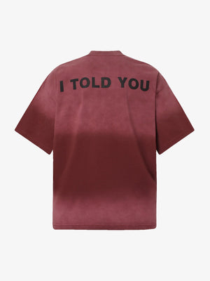 Dip Dye Ombre T-Shirt with Puff Lettering – Burgundy, back view | XoKool