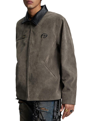 Retro Suede Detroit Motorcycle Jacket - thumbnail 4