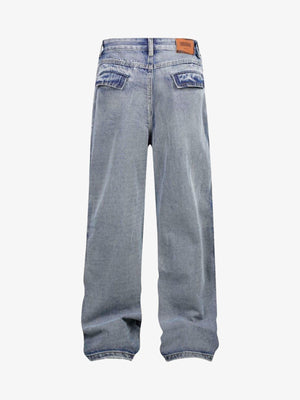 Grey cargo jeans – Blue, back view | XoKool