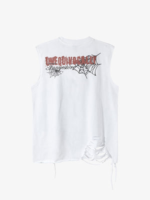 Raggedy Design Spider Web Graphic Vest - thumbnail 4