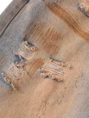 Zweifarbige Jeans – Risse Detailansicht | XoKool