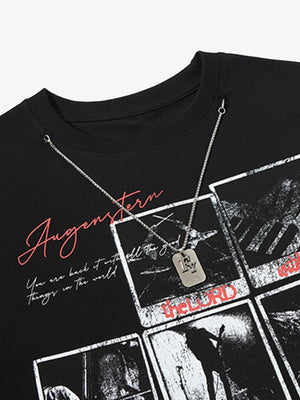 Graphic Rock Singer Print Metal Tag Vest - thumbnail 4