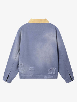 Vintage work jacket – Blue, back view | XoKool