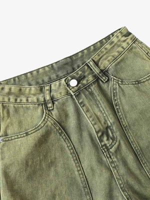 Ripped barrel jeans – front waist close-up | XoKool