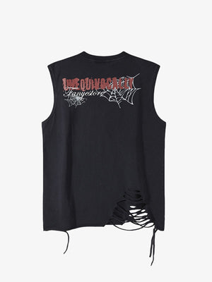 Raggedy Design Spider Web Graphic Vest - thumbnail 5