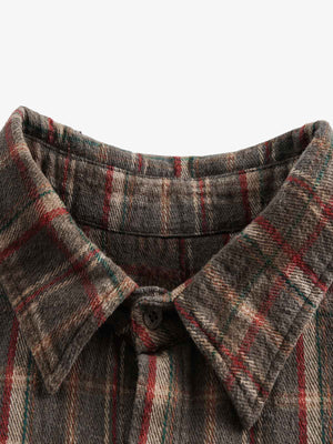Vintage Plaid Tie-Dye Long Sleeve Shirt - thumbnail 5
