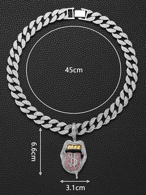Collar con colgante de labios – diagrama de medidas | XoKool