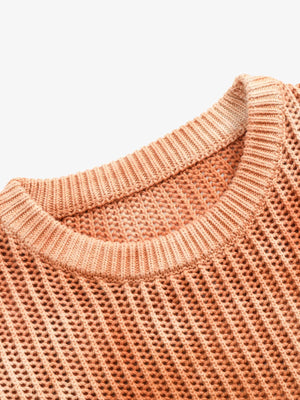 Gradient Ombre Knit Crew Neck Sweater - thumbnail 5