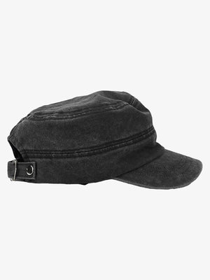 Washed Rivet Zipper Flat Top Cap - thumbnail 9