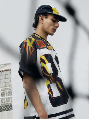Jersey Style Flame Print T-shirt - thumbnail 5