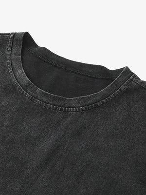 Camiseta sin mangas de corazón acid wash – detalle del cuello | XoKool
