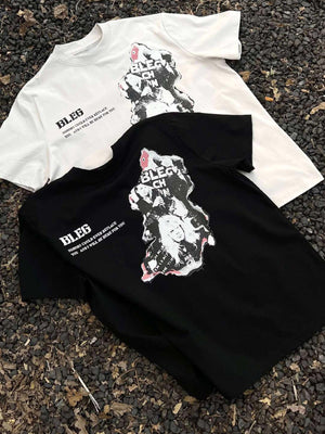 Street Hip-hop Portrait Print T-shirt - thumbnail 5