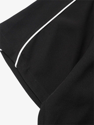 Star zip up shirt – Black, sleeve piping close-up | XoKool