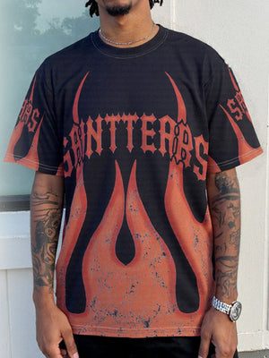 Flame Graphic Crew Neck T-Shirt - thumbnail 6