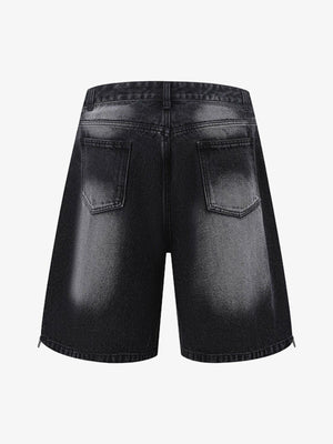 Distressed Washed Workwear Denim Shirt And Jorts Set - thumbnail 16