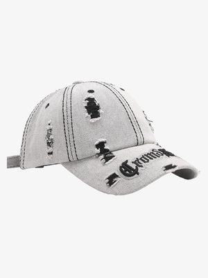 Distressed Letter Embroidery Baseball Cap - thumbnail 7