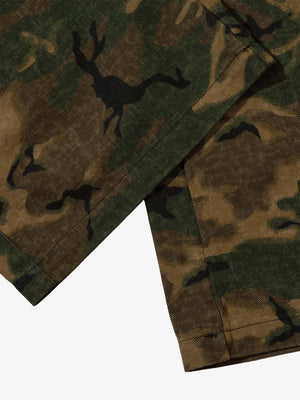 Woodland camo cargo pants – hem slit close-up | XoKool