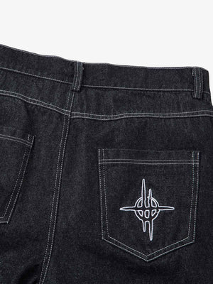 Flame embroidered jeans – back pocket | XoKool
