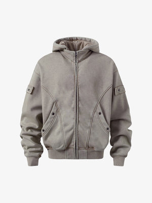 Wasteland Style Washed Zipper Up Sweatshirt - thumbnail 2