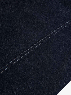Indigo Barrel Jeans – Kontrastnaht Nahaufnahme | XoKool
