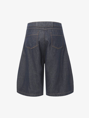 Deconstructed Split Contrast Stitching Scimitar Jorts - thumbnail 4