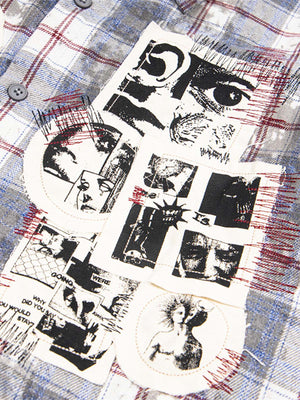 Retro Cleanfit Patch Embroidered Plaid Shirt - thumbnail 3